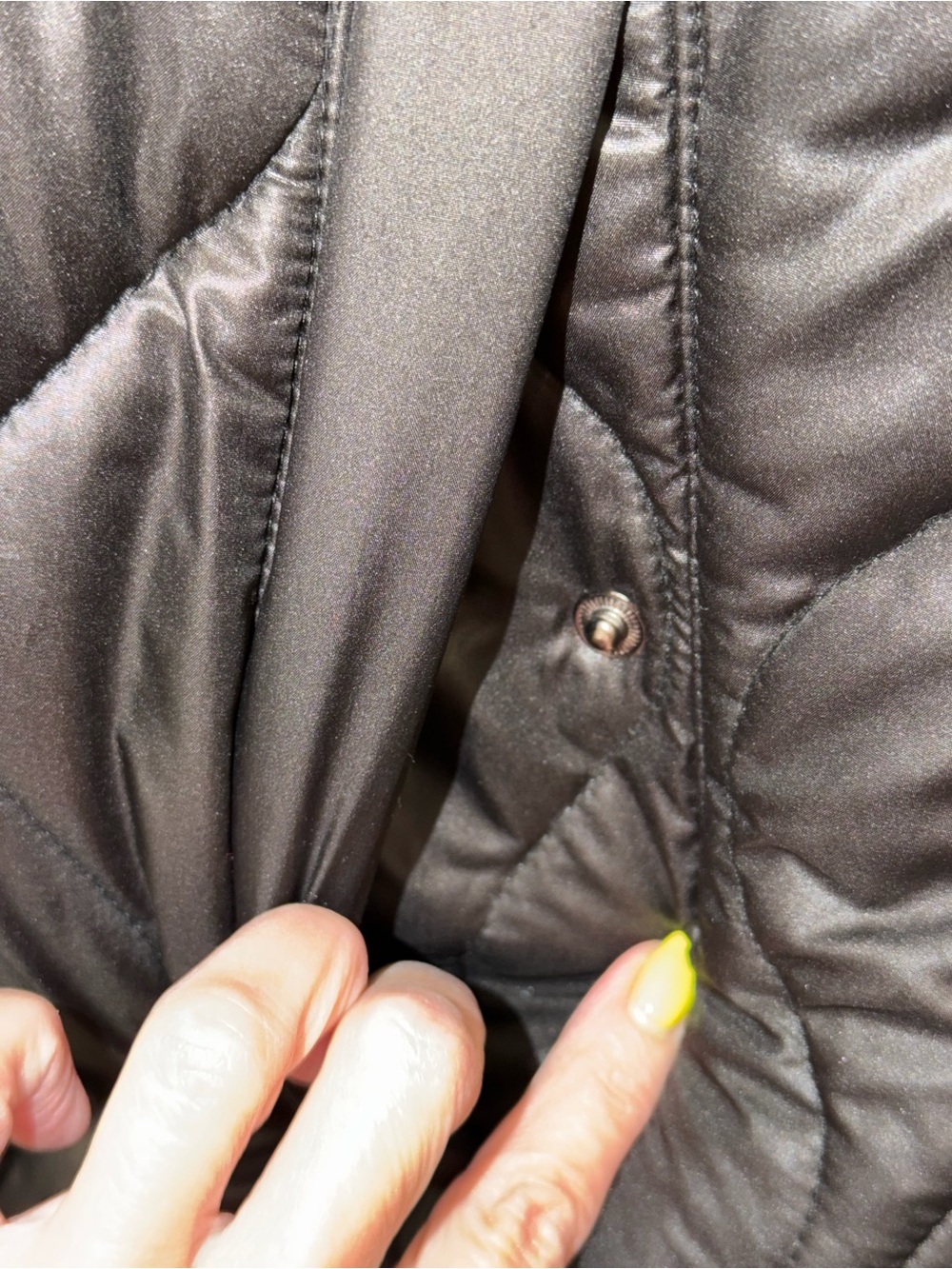 Lucky Brand Black Quilted Long Puffer Coat - Picture 5 of 9